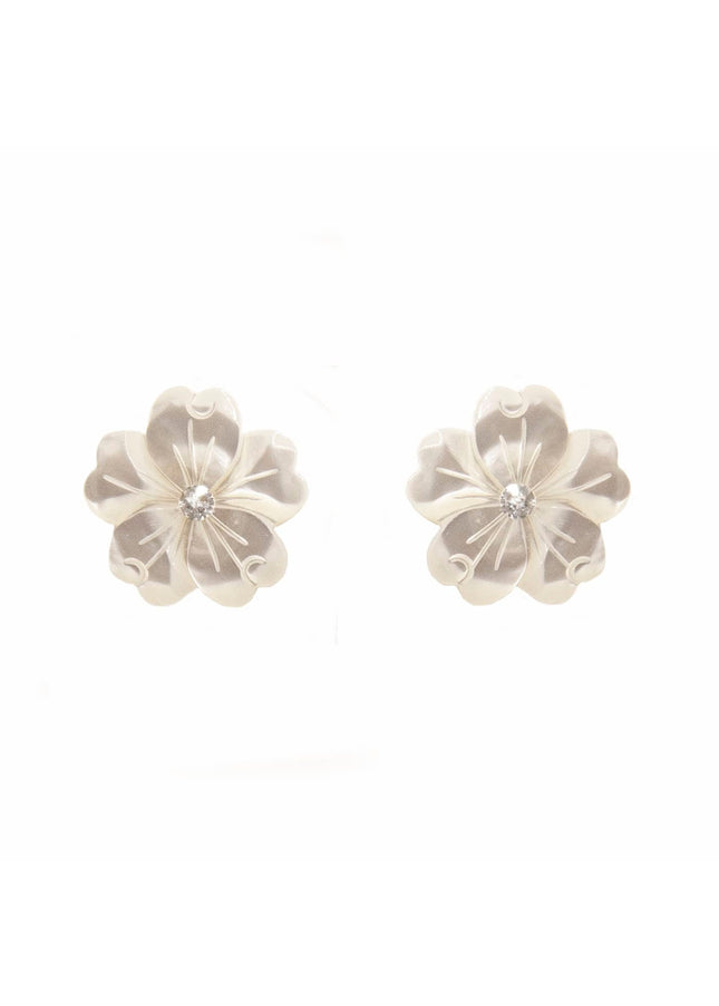 Ina Mother of Pearl Floral Stud Earrings