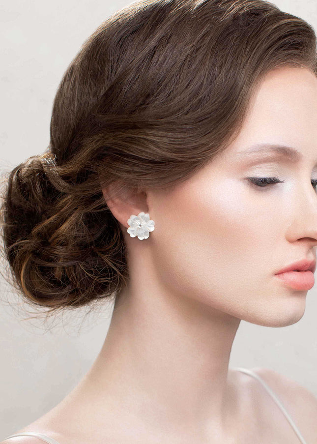 Ina Mother of Pearl Floral Stud Earrings
