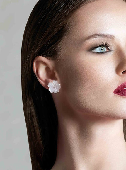 Ina Mother of Pearl Floral Stud Earrings