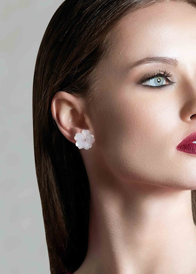 Ina Mother of Pearl Floral Stud Earrings