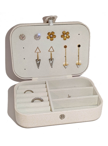 Pearl Monogram Travel Jewelry Box