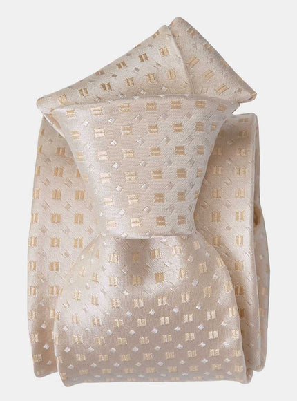 Elizabetta Barbera Silk Jacquard Tie in Champagne
