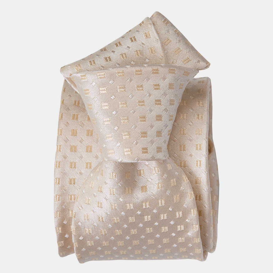 Elizabetta Barbera Silk Jacquard Tie - Champagne