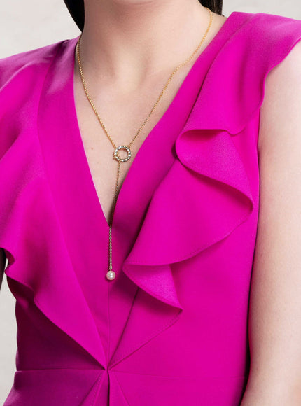 Izzy Pearl Lariat Necklace