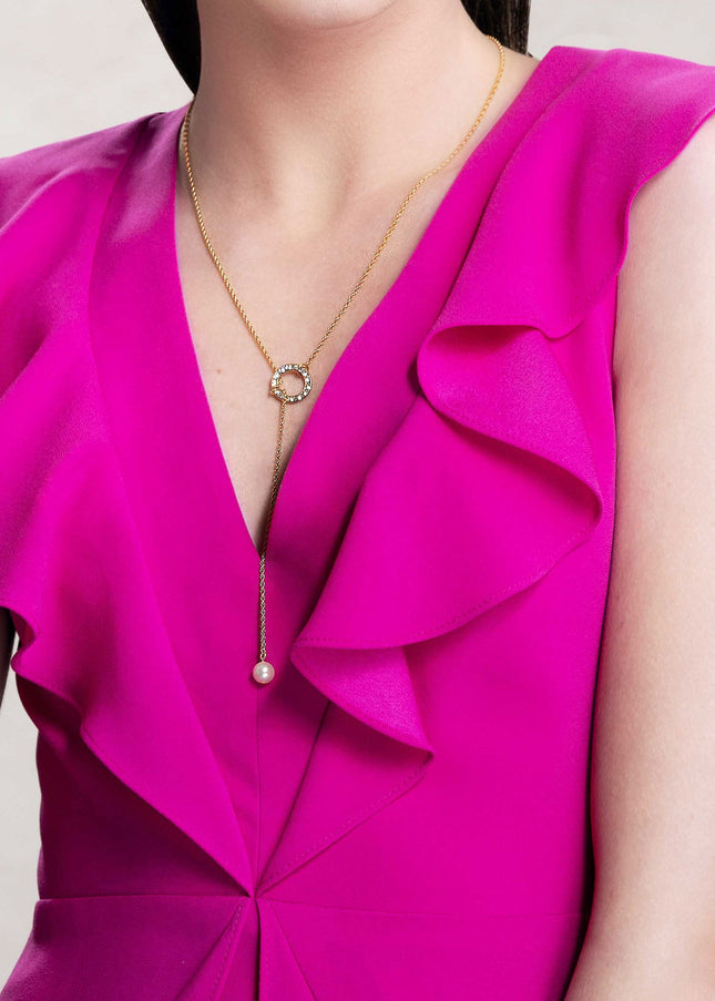 Izzy Pearl Lariat Necklace