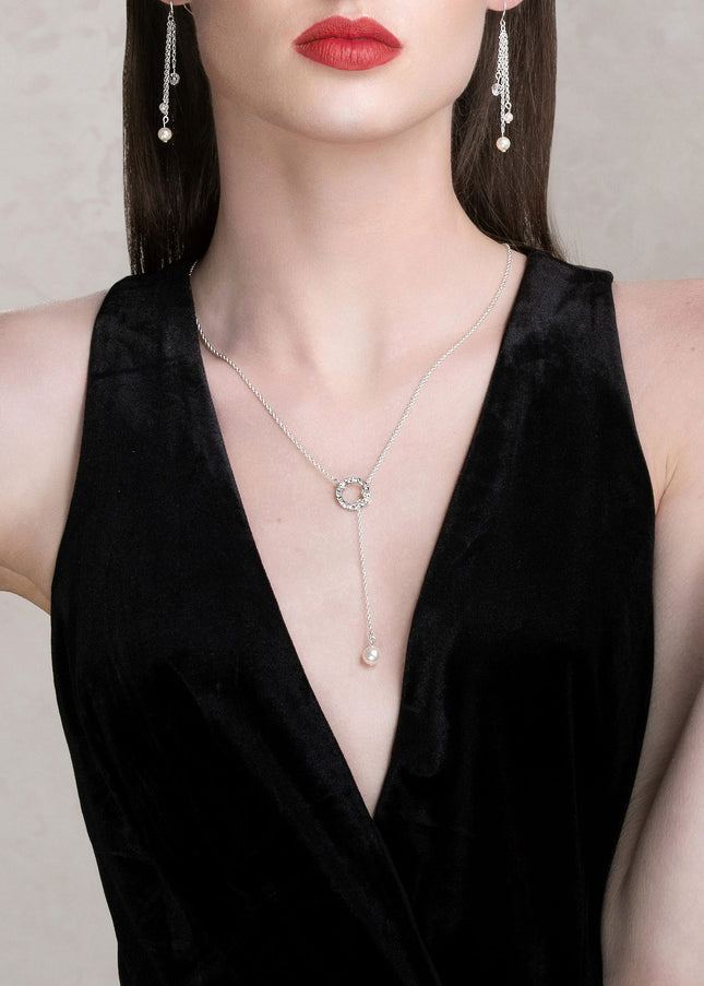 Izzy Pearl Lariat Necklace