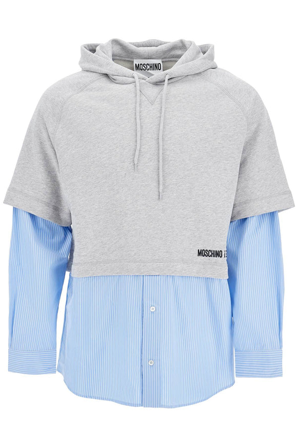 Moschino hybrid sweatshirt with shirt bottom