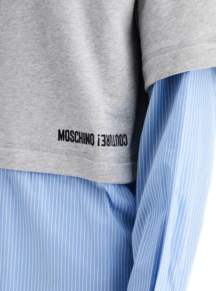 Moschino hybrid sweatshirt with shirt bottom