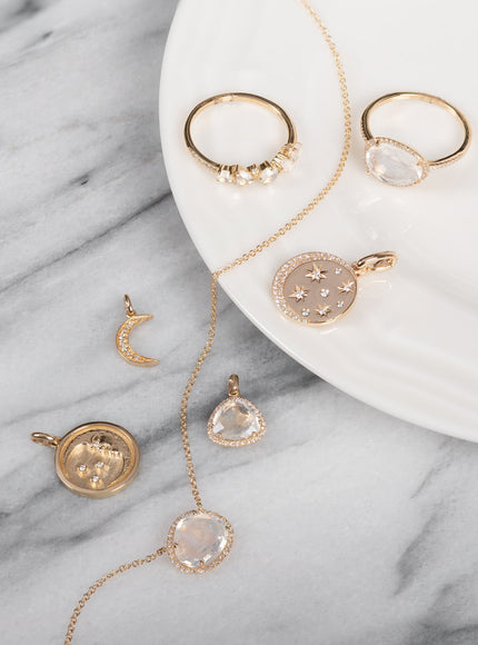 Zoe Lev Diamond Moonstone Pendant