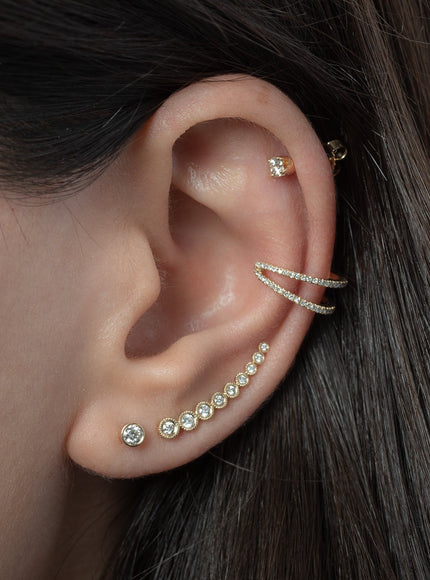 Zoe Lev Bezel Diamond Stud Earrings
