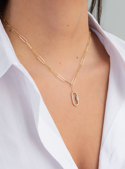 Zoe Lev 14K Gold Gemstone Carabiner