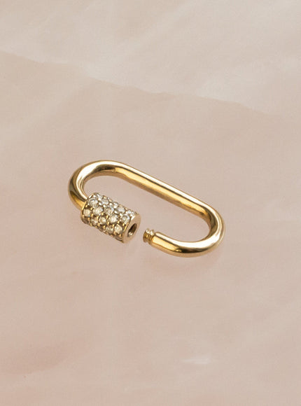 Zoe Lev 14K Gold Gemstone Carabiner