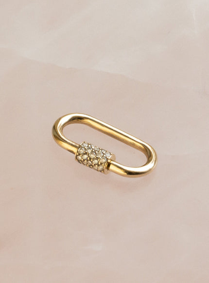 Zoe Lev 14K Gold Gemstone Carabiner