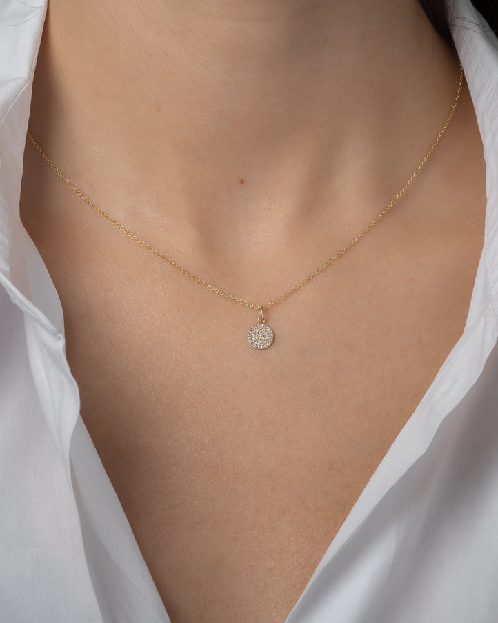 Zoe Lev Diamond Small Disc Pendant