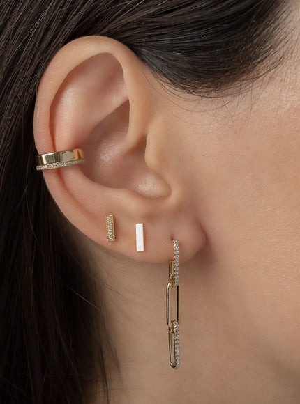 Zoe Lev Diamond Bar Stud Earrings