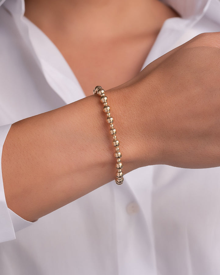 Zoe Lev 14K Gold 3mm and 5mm Bead Bracelet