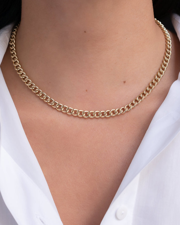 Zoe Lev 14K Gold Large Curb Link Chain Necklace