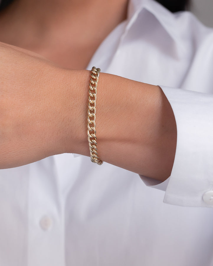 Zoe Lev 14K Gold Large Curb Link Chain Bracelet