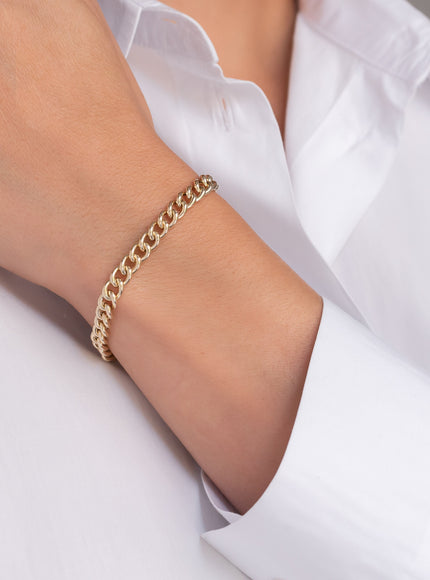 Zoe Lev 14K Gold Large Curb Link Chain Bracelet