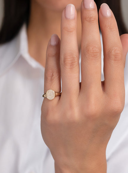 Zoe Lev Pave Diamond Signet Ring