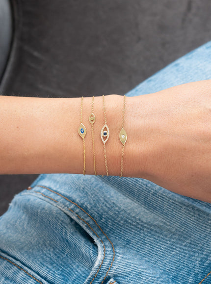 Zoe Lev 14K Gold Diamond Evil Eye Bracelet