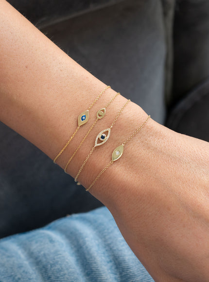 Zoe Lev Diamond and Sapphire Evil Eye Bracelet