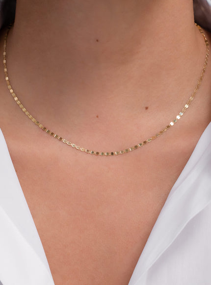 Zoe Lev 14K Gold Mirror Chain Link Necklace