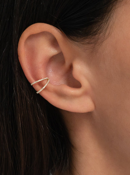 Zoe Lev Double Diamond Ear Cuff