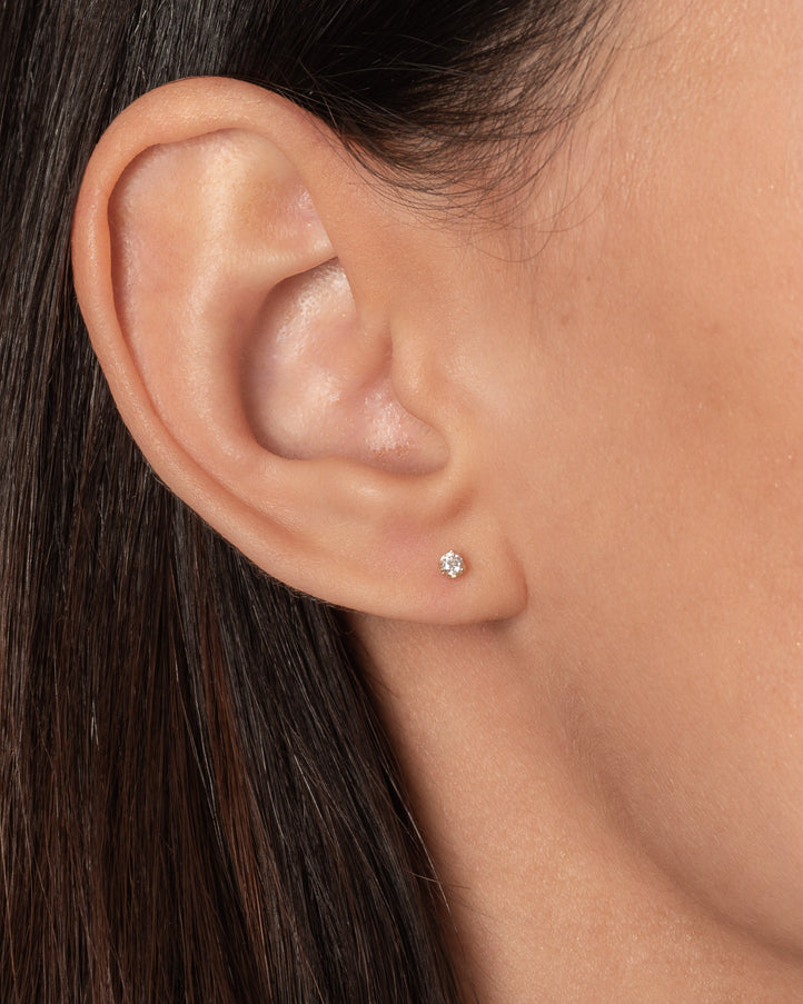 Zoe Lev 3 Prong Diamond Stud Earrings