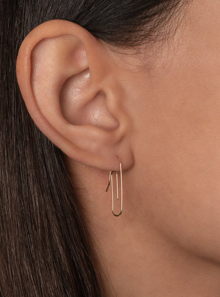 Zoe Lev 14K Gold Paper Clip Earring