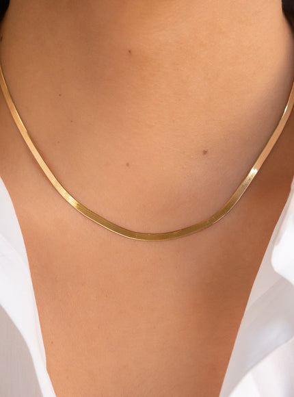 Zoe Lev 14K Gold Herringbone Necklace