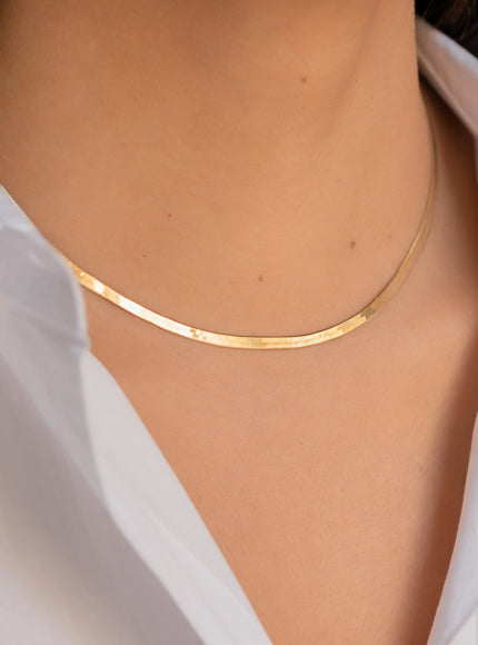 Zoe Lev 14K Gold Herringbone Necklace