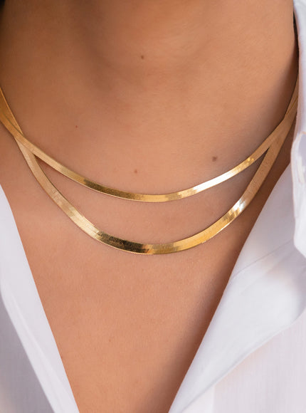 Zoe Lev 14K Gold Herringbone Necklace