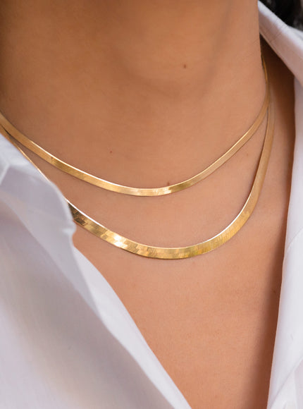 Zoe Lev 14K Gold Herringbone Necklace
