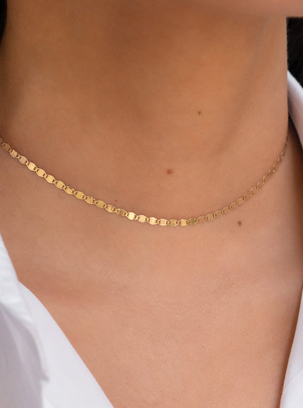 Zoe Lev 14K Gold Mirror Chain Link Necklace