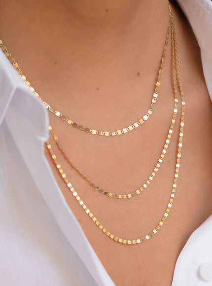 Zoe Lev 14K Gold Mirror Chain Link Necklace