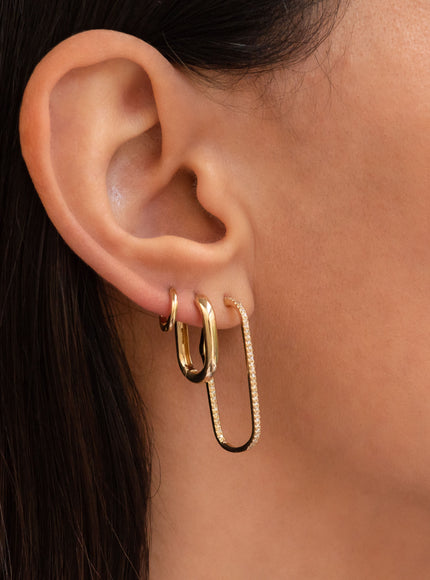 Zoe Lev 14K Gold Thick Oval Hoop Earrings