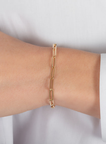 Zoe Lev 14K Gold Large Paper Clip Chain Bracelet