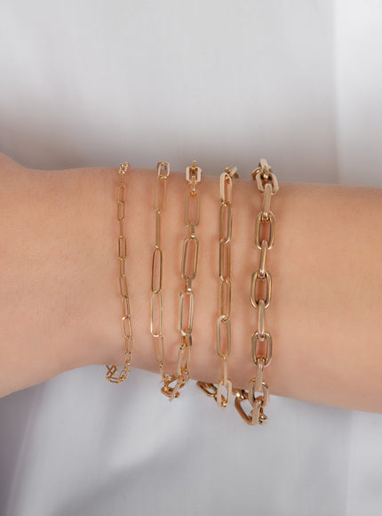 Zoe Lev 14K Gold Large Paper Clip Chain Bracelet