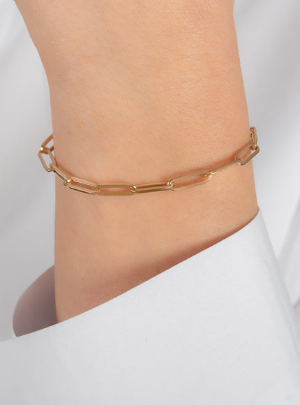 Zoe Lev 14K Gold Extra Large Paper Clip Chain Bracelet