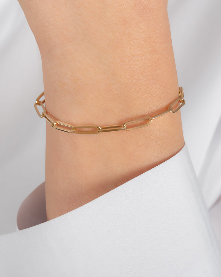 Zoe Lev 14K Gold Extra Large Paper Clip Chain Bracelet