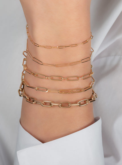 Zoe Lev 14K Gold Extra Large Paper Clip Chain Bracelet