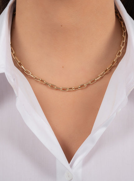 Zoe Lev 14K Gold Large Open Link Chain Necklace