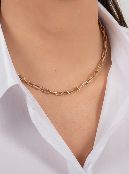 Zoe Lev 14K Gold Large Open Link Chain Necklace