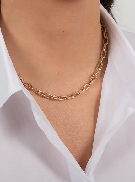 Zoe Lev 14K Gold Extra Large Open Link Chain Necklace