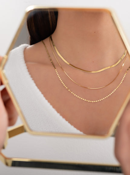Zoe Lev 14K Gold Herringbone Necklace