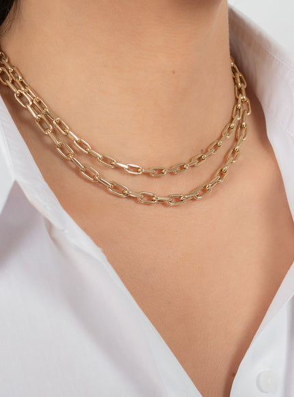 Zoe Lev 14K Gold Extra Large Open Link Chain Necklace