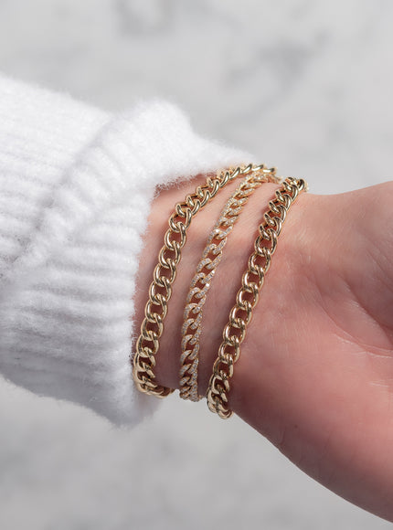 Zoe Lev 14K Gold Large Curb Link Chain Bracelet