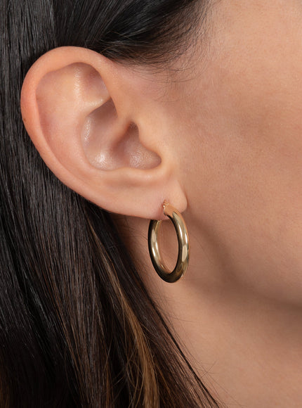 Zoe Lev 14K Gold Medium Thick Hoop Earrings