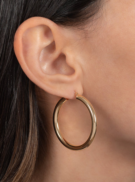 Zoe Lev 14K Gold Large Thick Hoop Earrings